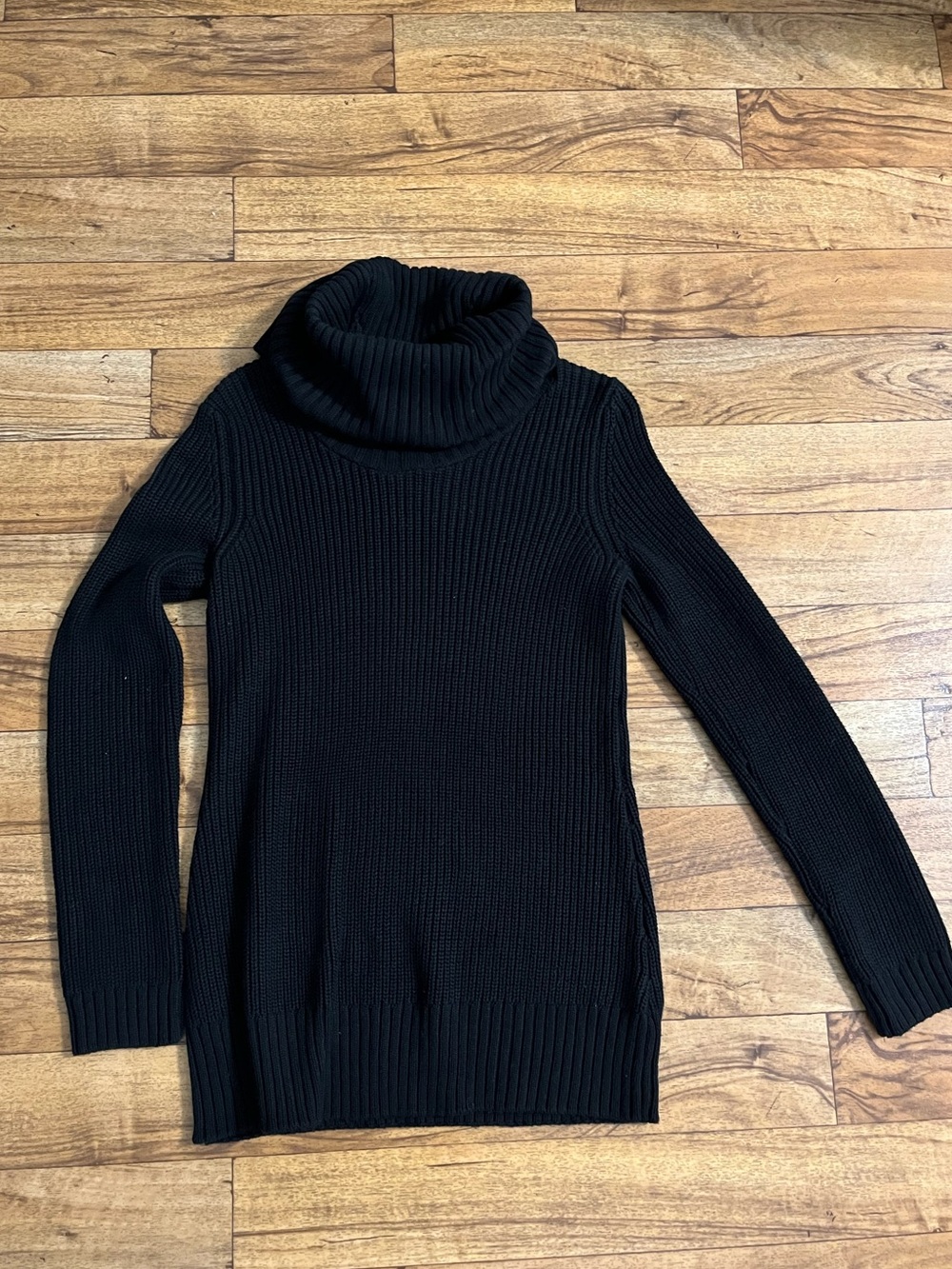 H&M Divided Black Ribbed Cowl Neck Long Sleeve Sweater Size Small